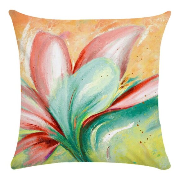 Closed Peach Lily Pillow Cover - Picture 1 of 4